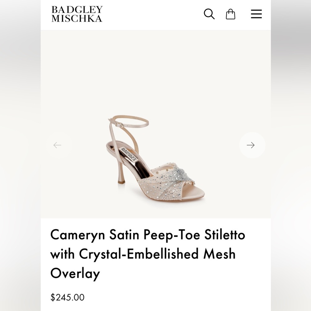 Badgley Mischka Satin Peep-Toe Stiletto